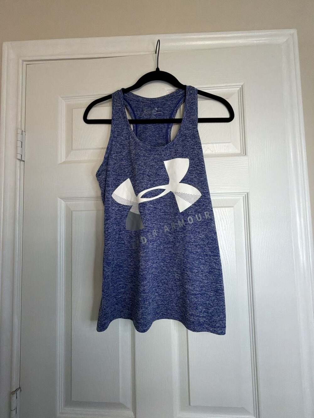 Under Armour Women's Blue Heathered HeatGear Racerback Tank Top Size Small